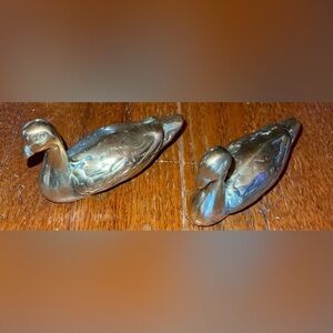 VTG Set of 2 Brass Duck, Bird, Wildlife, Waterfowl, Figurines